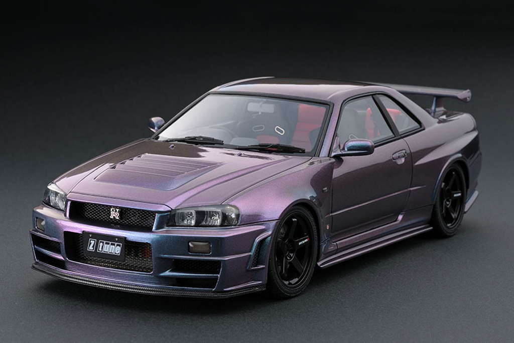 Nissan Skyline R34 1/18 Ignition Model R34 Nismo GT-R Z-tune Midnight Purple III IG0009 modellino in miniatura